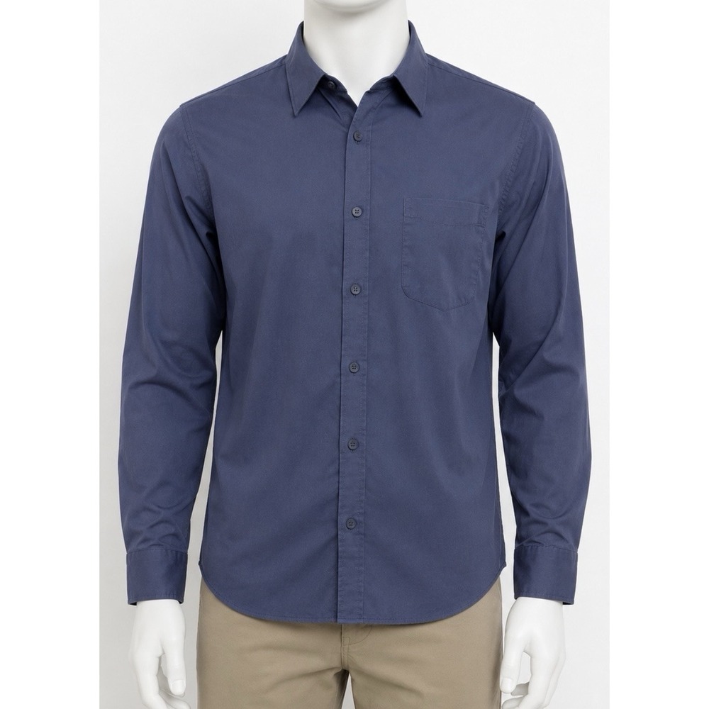 FALLS CREEK Performance Men's Long Sleeve Button Down Shirt No Tuck XL Blue